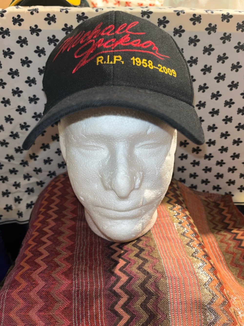 Michael Jackson Black Embroidered RIP Cap